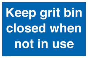 MV6318: Keep grit bin closed when not in use