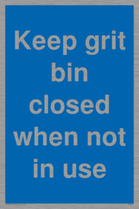 MV6318: Keep grit bin closed when not in use