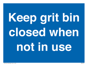 MV6318: Keep grit bin closed when not in use
