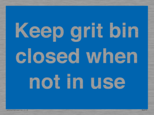 MV6318: Keep grit bin closed when not in use