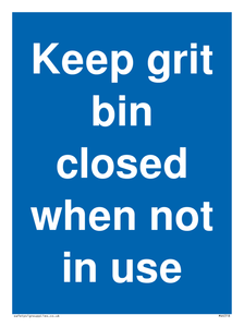 MV6318: Keep grit bin closed when not in use