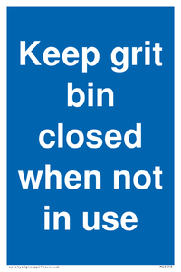 MV6318: Keep grit bin closed when not in use