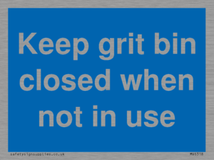 MV6318: Keep grit bin closed when not in use