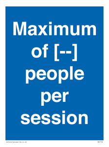 MV7156: Maximum of [ ] people per session