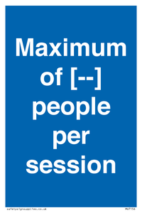 MV7156: Maximum of [ ] people per session