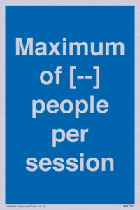 MV7156: Maximum of [ ] people per session