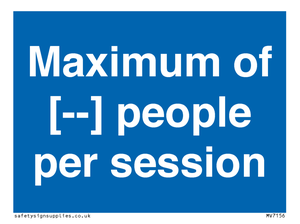 MV7156: Maximum of [ ] people per session
