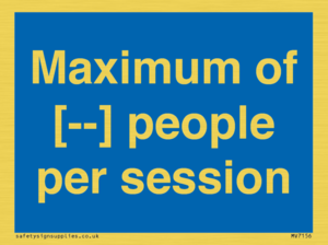 MV7156: Maximum of [ ] people per session