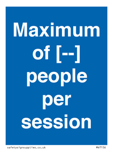 MV7156: Maximum of [ ] people per session