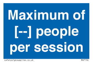 MV7156: Maximum of [ ] people per session