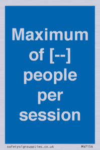 MV7156: Maximum of [ ] people per session