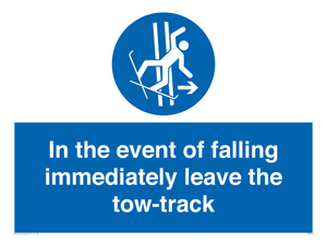 MV7519: In the event of falling immediately leave the tow-track