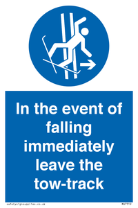 MV7519: In the event of falling immediately leave the tow-track