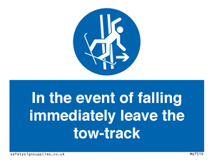 MV7519: In the event of falling immediately leave the tow-track