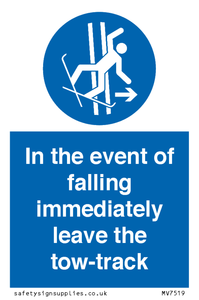 MV7519: In the event of falling immediately leave the tow-track
