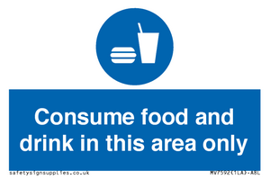 MV7592: Consume food and drink in this area only