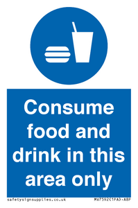 MV7592: Consume food and drink in this area only