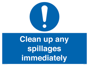 MV7861: Clean up any spillages immediately