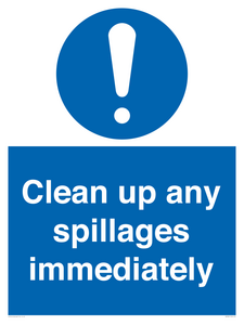 MV7861: Clean up any spillages immediately