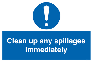 MV7861: Clean up any spillages immediately