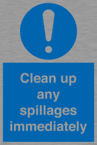 MV7861: Clean up any spillages immediately