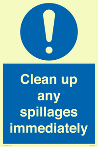 MV7861: Clean up any spillages immediately