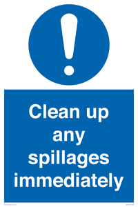 MV7861: Clean up any spillages immediately