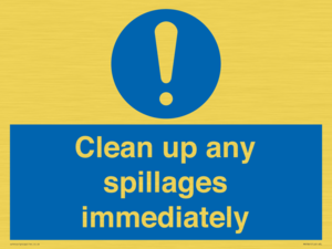 MV7861: Clean up any spillages immediately