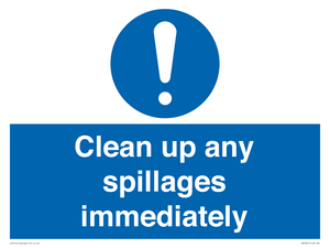 MV7861: Clean up any spillages immediately