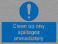 MV7861: Clean up any spillages immediately