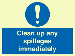 MV7861: Clean up any spillages immediately