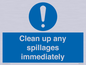MV7861: Clean up any spillages immediately