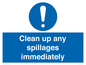 MV7861: Clean up any spillages immediately
