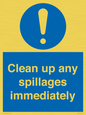 MV7861: Clean up any spillages immediately