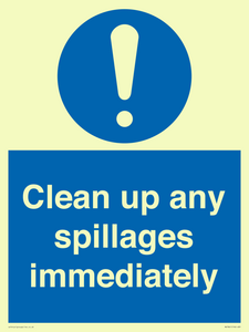 MV7861: Clean up any spillages immediately