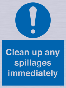 MV7861: Clean up any spillages immediately
