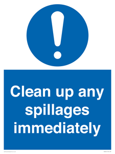 MV7861: Clean up any spillages immediately