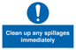 MV7861: Clean up any spillages immediately
