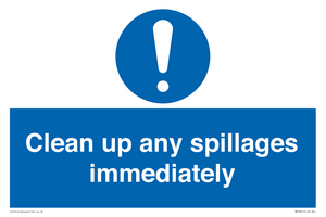 MV7861: Clean up any spillages immediately