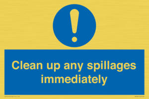 MV7861: Clean up any spillages immediately