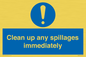 MV7861: Clean up any spillages immediately