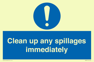 MV7861: Clean up any spillages immediately