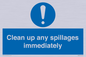 MV7861: Clean up any spillages immediately