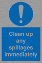 MV7861: Clean up any spillages immediately
