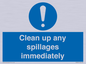 MV7861: Clean up any spillages immediately