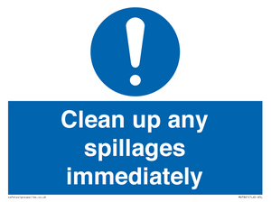 MV7861: Clean up any spillages immediately