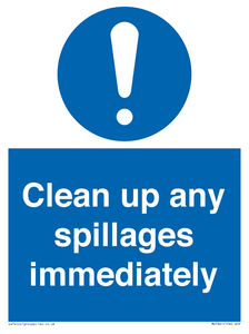MV7861: Clean up any spillages immediately