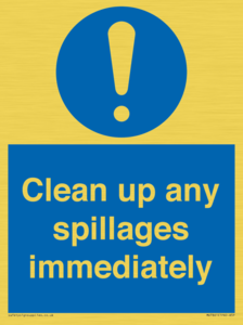 MV7861: Clean up any spillages immediately