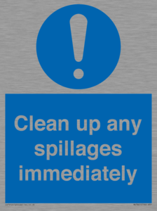 MV7861: Clean up any spillages immediately