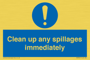 MV7861: Clean up any spillages immediately